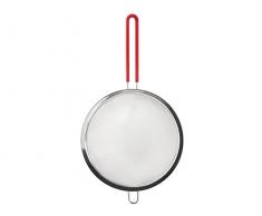 Home Passoire avec Manche en Silicone, Acier INOX, Rouge, 25 cm