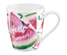 AMBITION Tasse en Porcelaine Tropical 370 ML PastÃ¨que Tasse Ã thÃ© en Porcelaine 1 UnitÃ©s Blanc/Rose/Multicolore Vert