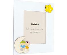Fabula Cadre de Table laquÃ© avec Applications en Bois Naturel Â« Pupi sur Lune Â» pour Photo 10 x 15 cm Vertical, Multicolore, 10 x 15 cm