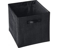 Ordinett 6560006094 Boîte de Rangement Cube Paperloom Polyester Noir