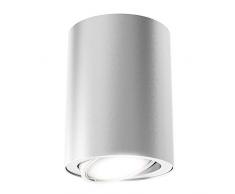 Briloner Leuchten 7119-014 Plafonnier LED orientable 400 lm 3000 K ArgentÃ© Ã 8 cm 5 W GU10, Silberfarbig