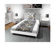 Soleil docre Nouméa lit, Parure de Drap, Coton, Noir, 180 x 290 cm