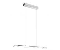Eglo Lampe suspension, acier, intégré, chrome, 77.5 x 11,5 x 110 cm