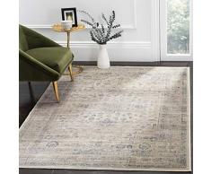 Safavieh Tapis dinspiration Vintage, Tissé Fibre de Viscose douce Tapis en Gris Pierre / Bleu, 90 X 150 cm