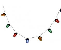 Naeve Leuchten 5115261 Guirlande lumineuse LED Laterne avec 20 petites lanternes à LED multicolores Multicolore longueur 3,8 m, câble 5 m