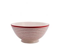 Sabot Living Grand saladier CÃ©ramique, Blanc et Rouge, 30Â cm