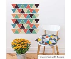 Walplus 49x25 cm Mural Autocollants Triangles Amovible Auto-Adhésif Mural Art Stickers Vinyle Maison Décoration DIY Salon Chambre Bureau Décor Peint Enfants Chambre Cadeau, Multicolore