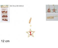 Deux Elles Pinces Calendrier Avent, 24Â piÃ¨ces, Multicolor