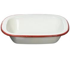 IBILI 913320 Plat Rectangulaire Bordeaux, Acier, Blanc, 25 x 18 x 6 cm