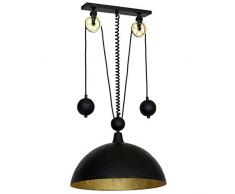 Homemania Lampe Ã suspension W45xd45xh100 cm Noir, or