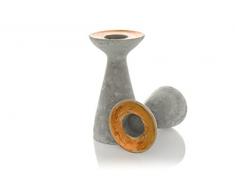 Evviva Vive 100381Â Lot photophore, bÃ©ton et mÃ©tal, Gris, 6Â x 6Â x 20Â cm