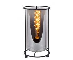 Lucide 78594/27/30 Lampe de table, Verre, 40 W, Noir, Fumé