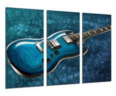 Tableau Moderne Photographique, Impression sur bois, Blue Guitar, groupe Rock, 97 x 62 cm, ref. 26754