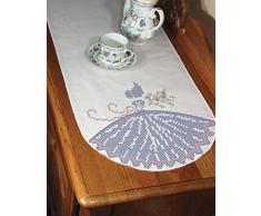 Fairway Parcours 15Â x 107Â cm Point de Croix embouti Lady Perle Bord Commode Foulard