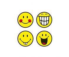 Zak! Designs 6727-025 Smiley Set de 4 Dessous de Verre, Jaune