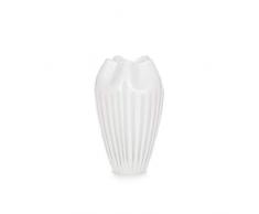 EUROCINSA 16095 Vase ou Porte-Bougies Prague, Verre, Blanc, 19 x 32 cm