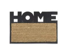 Relaxdays Paillasson en fibres de coco tapis de sol porte entrÃ©e avec motif HOME dessous en caoutchouc antidÃ©rapant PVC L x l 60 x 40 cm, nature