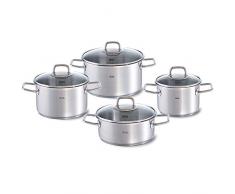 Fissler Viseo / Lot de Casseroles En Acier Inoxydable, 4 PiÃ¨ces (3 Casseroles, 1 RÃ´tisserie), Avec Couvercle En Verre, Tous Types de CuisiniÃ¨res Et Induction