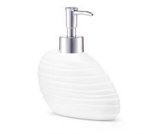 Zeller Distributeur de Savon Abstrait, polyrÃ©sine, Blanc