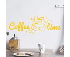 Coffee Time Sticker Mural Motif cafÃ© et cafÃ© Jaune 150 x 54 cm