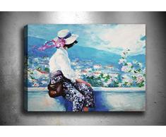 Bonamaison Peinture sur toile, multicolore, 50 x 70 cm - ConÃ§u et fabriquÃ© en Turquie