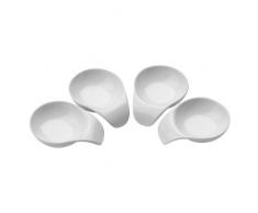 Premier Housewares 0722521 Set de 4 Plats de Service en Porcelaine Blanc