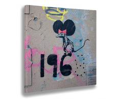 Giallobus Cadre déjà encadré - Impression sur Toile Canvas - Banksy - Rat 1968 - Peintures Modernes pour décoration Maison Design - Cuisine - Divers formats XXL - 50x50 cm
