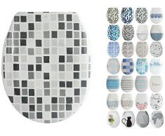 MSV Abattant WC, Gris, 45.5 x 37 x 5 cm, 34 pièces