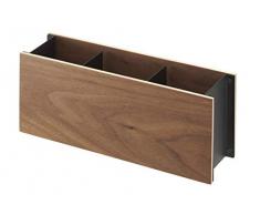 YAMAZAKII Boîte de Rangement Acier, Acier Bois, Noir , taille unique