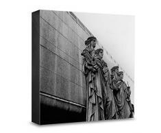 COGNOSCO HG-D109 Tableau Mural en Bois avec Photo dart et Support en Bois Noir/Blanc 15 x 15 cm