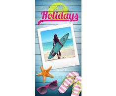 Miracle Home Holidays Serviette de Plage en Microfibre Multicolore 75 x 145 cm