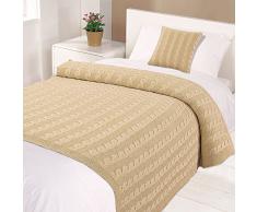 Highams Coton Tissé Irlandais Lit Couvre-lit, Naturel, Single, 125 x 150 cm