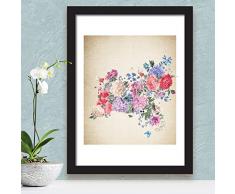 WALPLUS Fleur Art 5,1Â cm Poster/dÃ©coration Stickers muraux, Multicolore