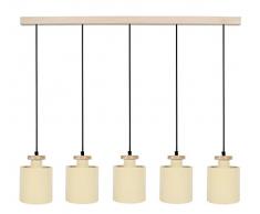 Tosel 21049 Lustre 5 Lumières, Acier, E27, 40 W, Gris, 30 x 90 cm