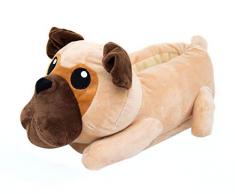 Mops Chaussons en Peluche pour Chien en micropeluche 100% Polyester Beige/Marron
