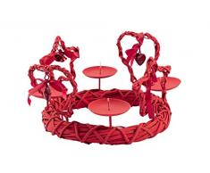 Villa dEste Home Tivoli Shabby photophore, Fer, Rouge, 27Â x 27Â x 8Â cm