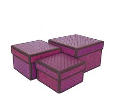 laroom 13340Â âÂ Jeu de 3Â boÃ®tes Palmier carrÃ©es, Couleur Violet