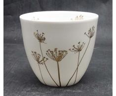 Light-Glow Collection DorÃ© Verni Vache Persil Double Tasses, Porcelaine, Blanc, 8.5Â x 6.4Â x 7.2Â cm