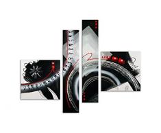 Arte Dal Mondo AY028QX1 Abstrait Tableau Modern Peint à la Main sur Toile avec Chassis, Multicolor, 90x160x3 cm