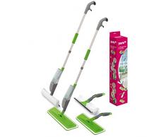 York Balai Plat avec pulvérisateur pour vitres (4 en 1), Vert/Gris Standard