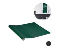 Relaxdays 10029535_53 Rouleau adhésif Mural, Papier Peint pour frigo, Mur, Autocollant DIY, 200x45 cm, PP, Vert foncé, 1 élément