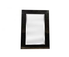 Miroir Mural en Ardoise et Rose, Noir, Taille Totale : 90 cm x 60 cm.