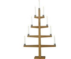 Star 259-16 chandelier en LED Tall, 9 lumières matériel: bois/métal, couleur: chêne ca. 110 cm x 61 cm, boite coloré