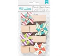 American Crafts Whittles Pinces à Linge en Bois â Moulin à Vent