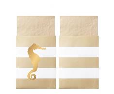 DELIGHT DEPARTMENT DD.06.13.2 Lot de Serviettes et Serviettes de Table Art Moderne 13 x 22 x 3.5 cm Blanc