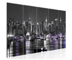 Tableau decoration murale La ville de New York 200 x 80 cm - XXL Impression sur Toile Salon Appartment 5 Parties - prÃªt Ã accrocher - 601955c