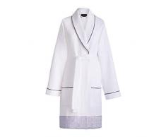 Le Jacquard Francais Serviette de bain Polygones Coton Blanc Rectangulaire 90 x 150 cm