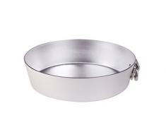 Pentole Agnelli Moule à Tarte Conique en Aluminium avec Anneau, Argenté 24 cm Argent