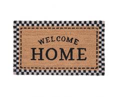 Clayre & Eef MC134 Paillasson Welcome Home Noir/Naturel 75 x 45 x 1 cm