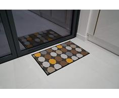 Serdim Rugs Tapis de Cuisine et de Couloir antidérapant Motif géométrique Doré 50 x 80 cm